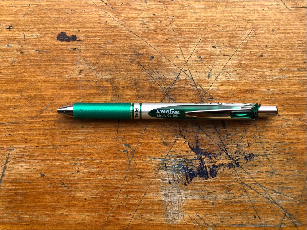 Pentel Energel Retractable Gel Roller Pen - 0.7mm - Green