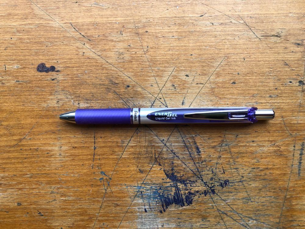 Pentel Energel Retractable Gel Roller Pen - 0.7mm - Lilac