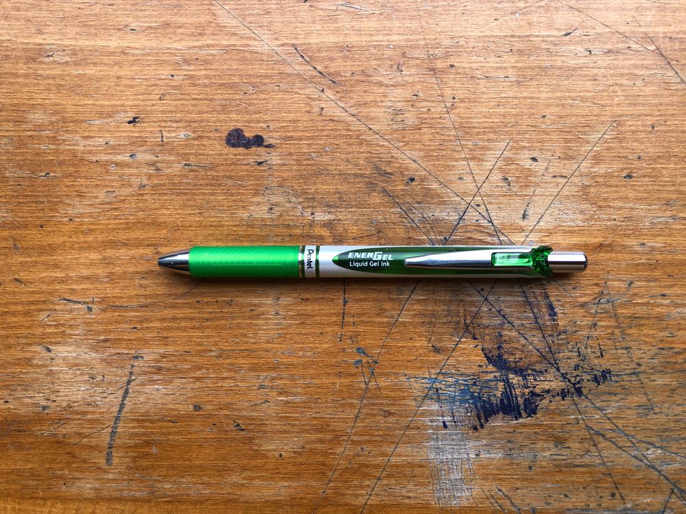 Pentel Energel Retractable Gel Roller Pen - 0.7mm - Lime Green
