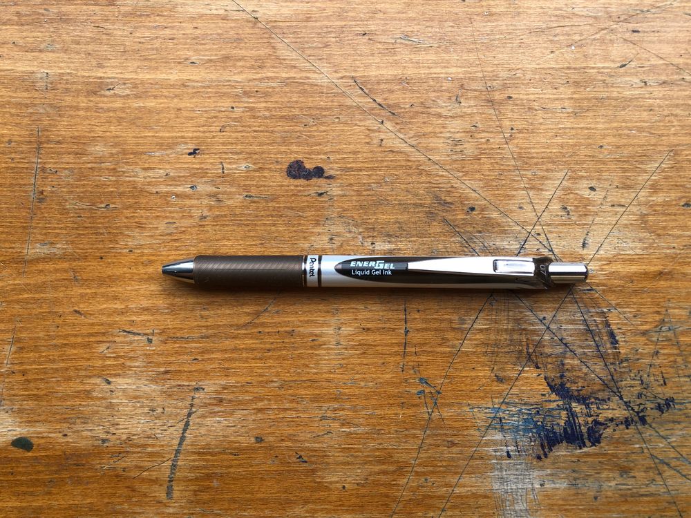 Pentel Energel Retractable Gel Roller Pen - 0.7mm - Sepia