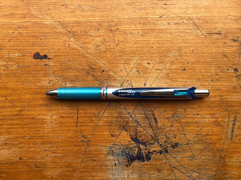 Pentel Energel Retractable Gel Roller Pen - 0.7mm - Sky Blue