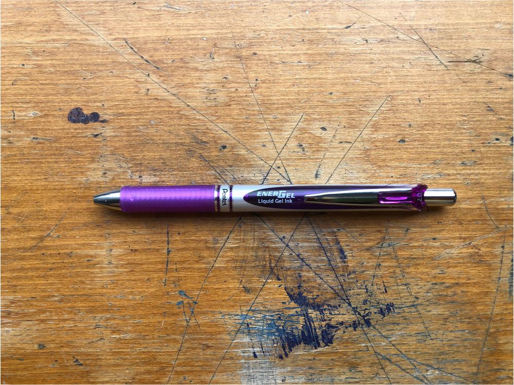 Pentel Energel Retractable Gel Roller Pen - 0.7mm - Violet