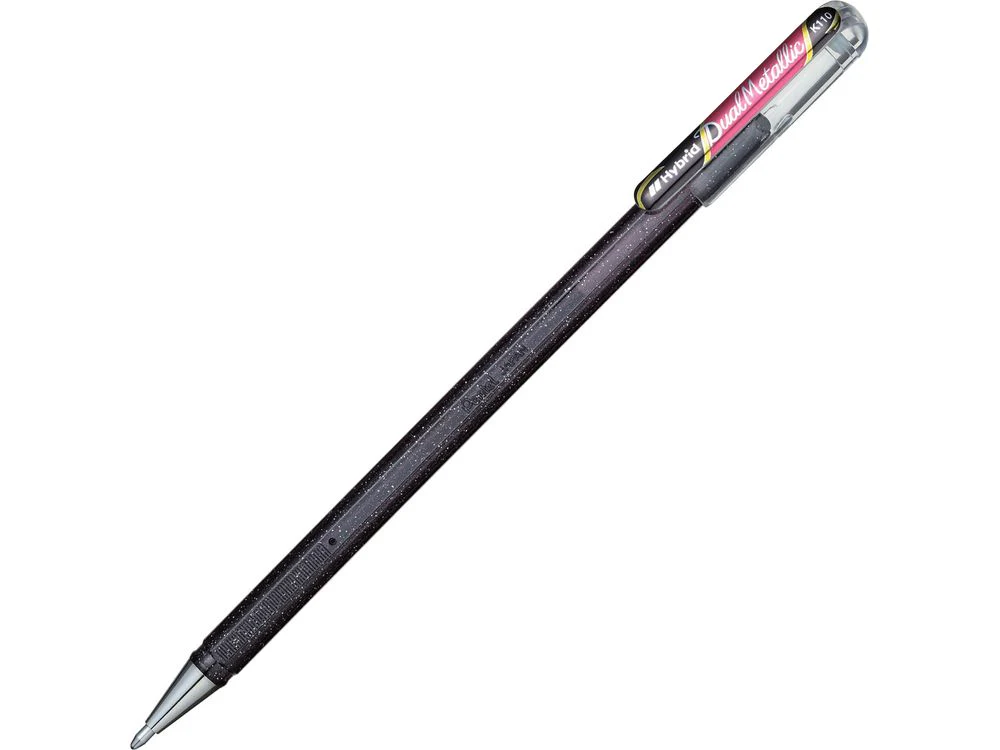 Pentel Hybrid Dual Metallic Gel Pen - Black and Metallic Red