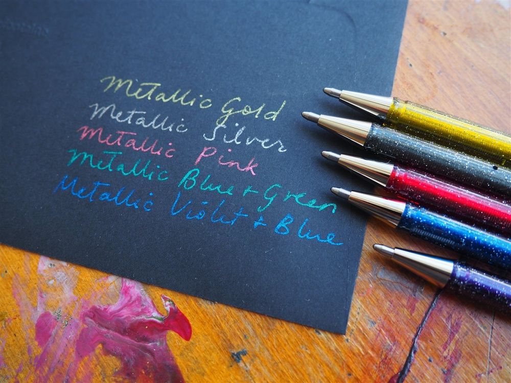 Pentel Hybrid Dual Metallic Gel Pen - Gold - Image 2