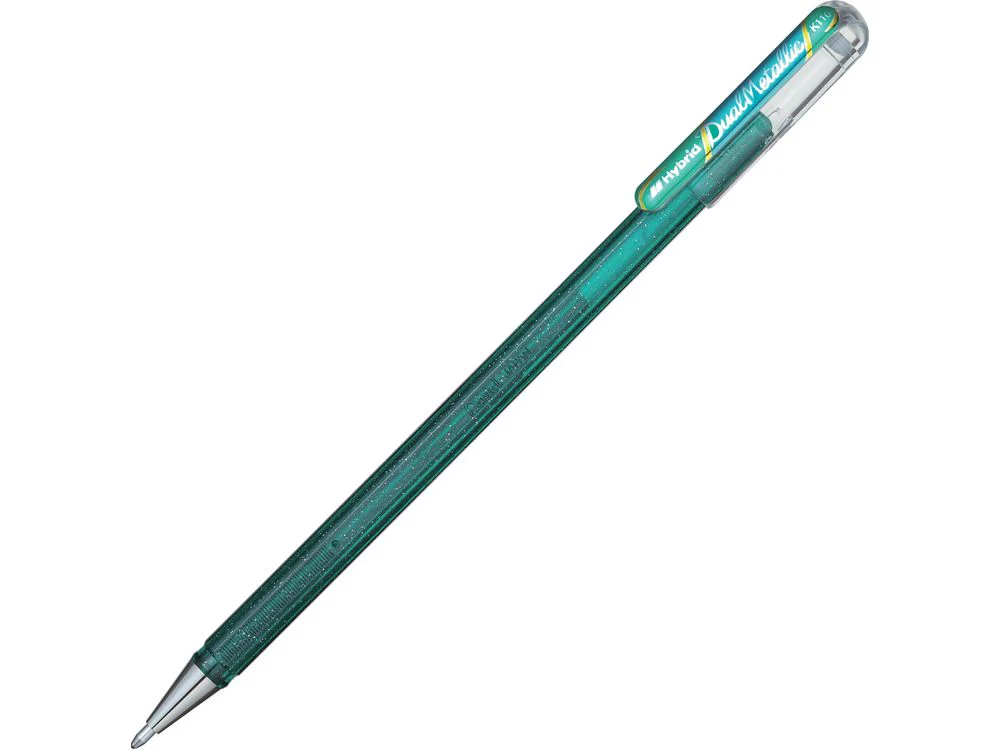 Pentel Hybrid Dual Metallic Gel Pen - Green & Metallic Blue