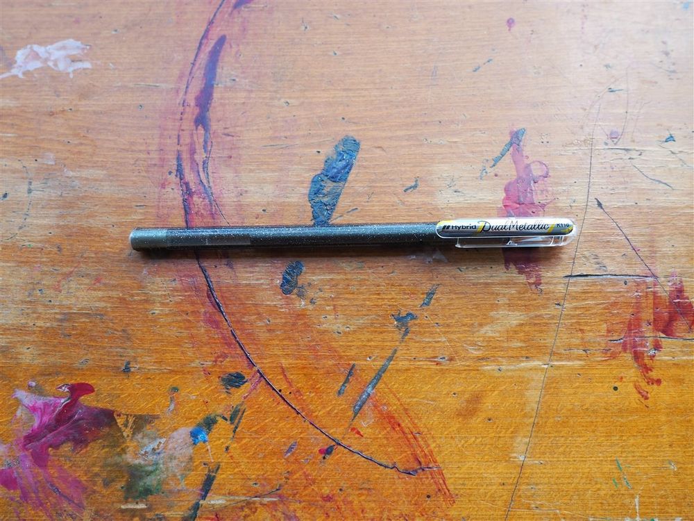 Pentel Hybrid Dual Metallic Gel Pen - Silver