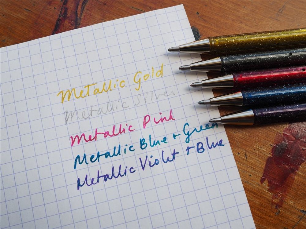 Pentel Hybrid Dual Metallic Gel Pen - Silver - Image 3