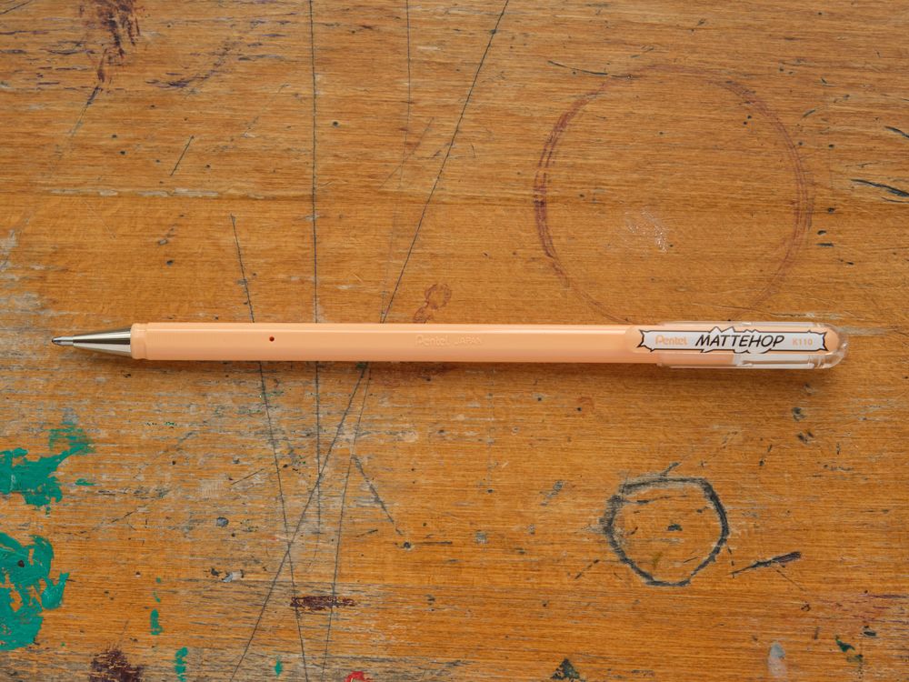 Pentel Mattehop Gel Pen - 1.0mm - Pale Orange - Image 2