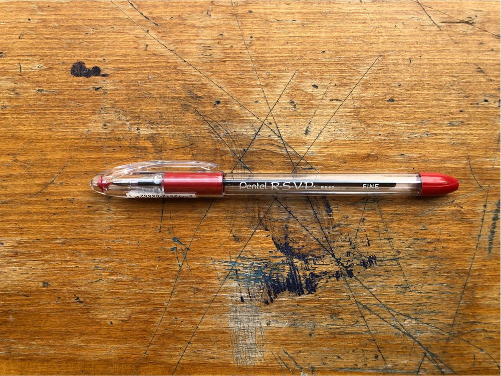 Pentel R.S.V.P. Ballpoint (Capped) - 0.7mm - Red
