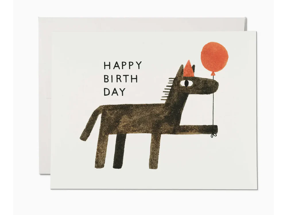 Red Cap Cards - Birthday Greeting Card - Balloon Wishes