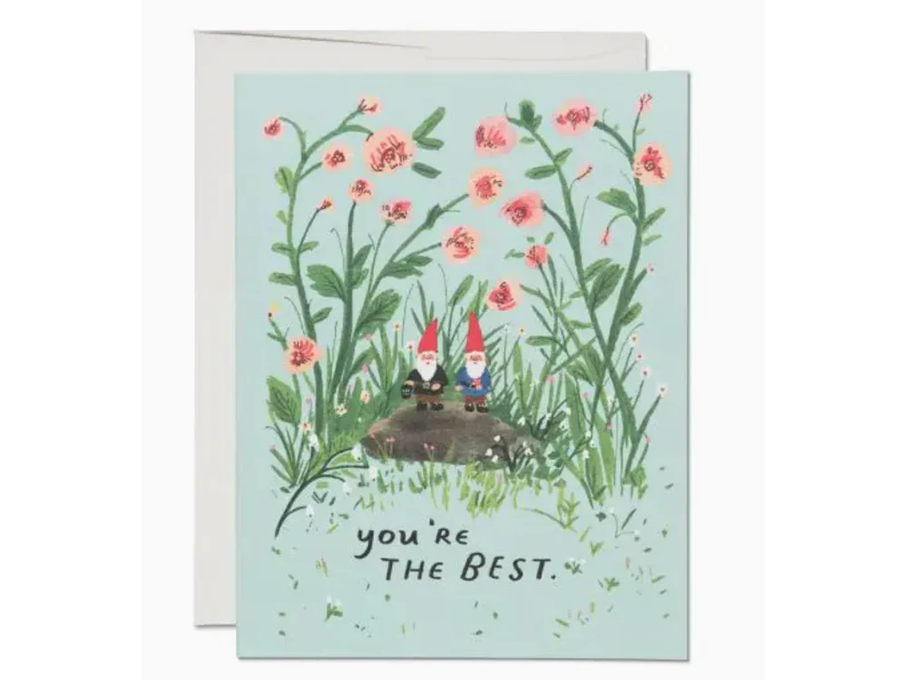 Red Cap Cards - Greeting Card - Garden Gnomes