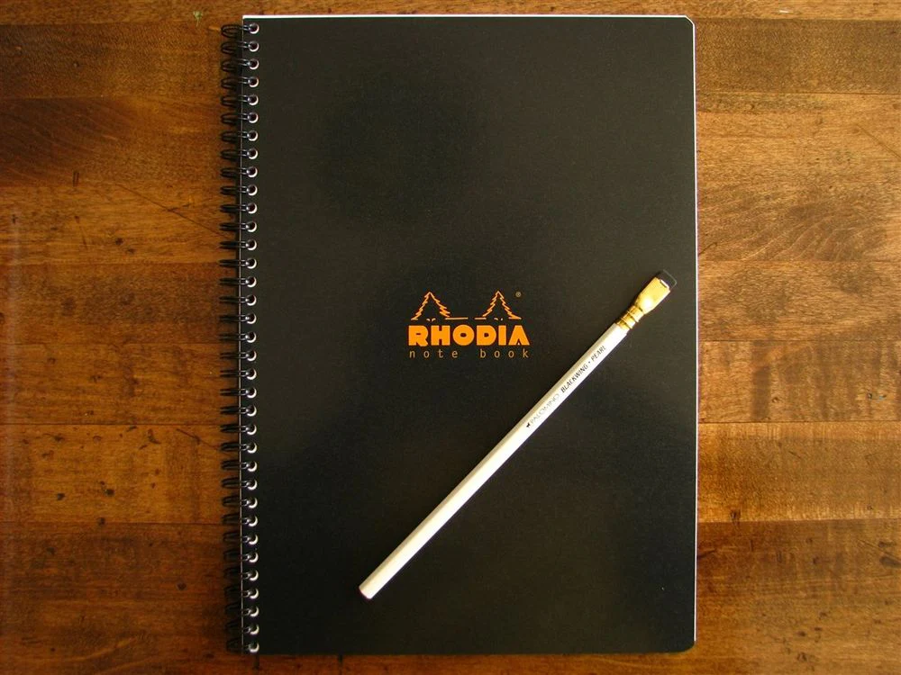 Rhodia - Classic Spiral Bound Notebook - A4 - Black (Lined)