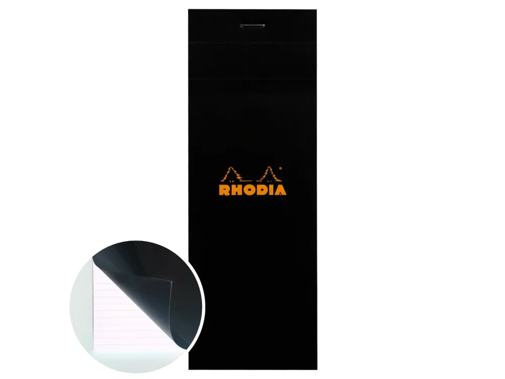 Rhodia - Shopping Pad - 7.4x21cm - No. 8 - Black (Lined)