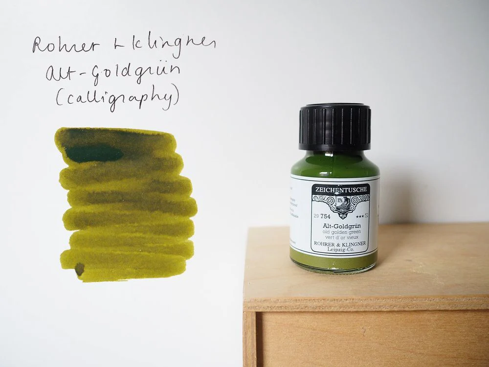 Rohrer & Klingner Calligraphy Ink (50mL) - Alt-Goldgrun (Old Golden Green)