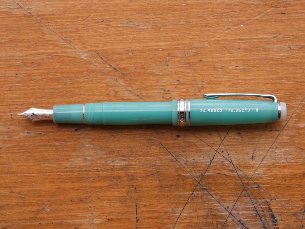 Sailor Limited Edition Professional Gear Slim Fountain Pen - Satellite Crayon Project - Eleuthera Island - Image 3