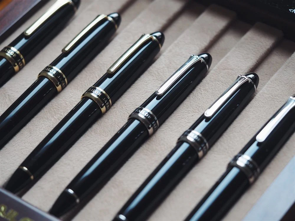 Sailor Bespoke 1911L Black Fountain Pen - Naginata Togi - Gold Trim