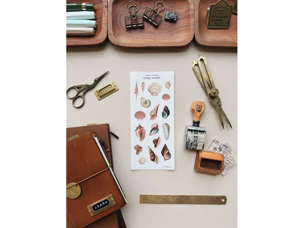 Sarica Studio - Sticker Sheet - Vintage Seashells