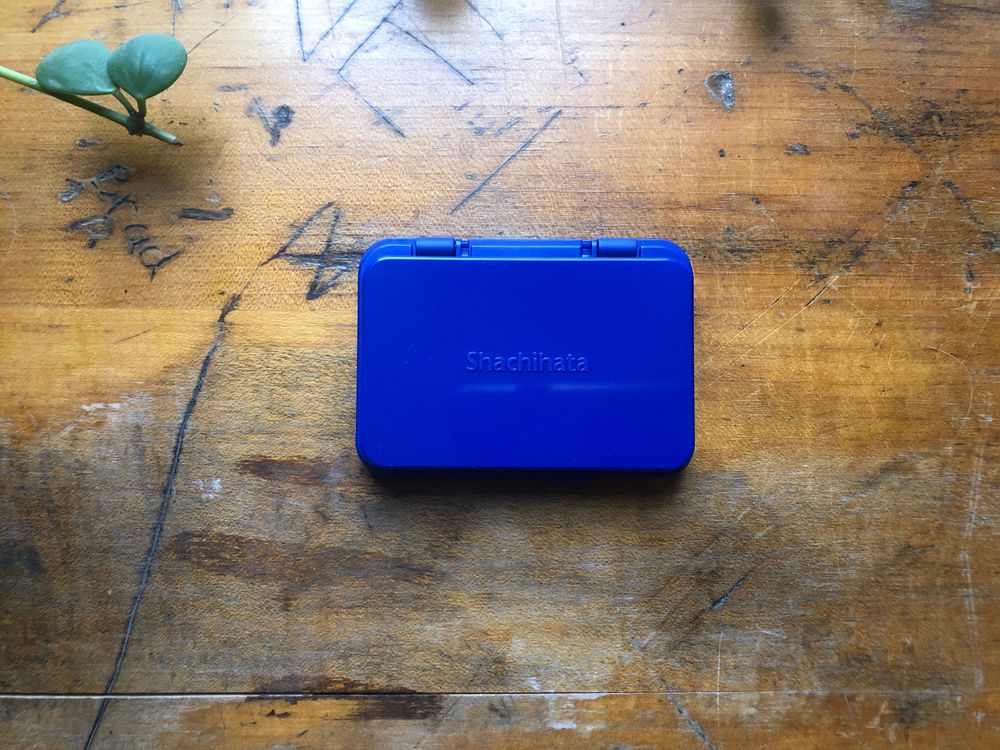 Shachihata - Stamp Pad - Flip Lid - (1.75 x 2.5") - (HGN-1-B) - Blue