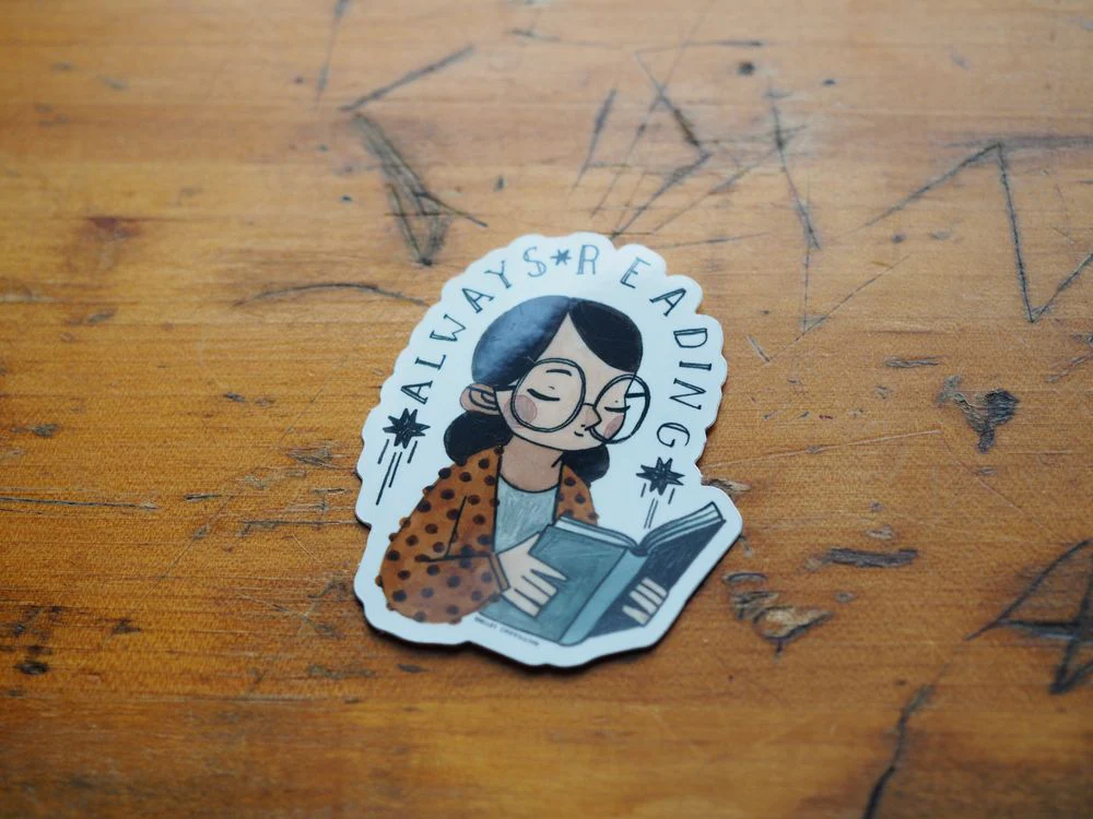 Shelley Couvillion - Vinyl Sticker - Always Reading Books