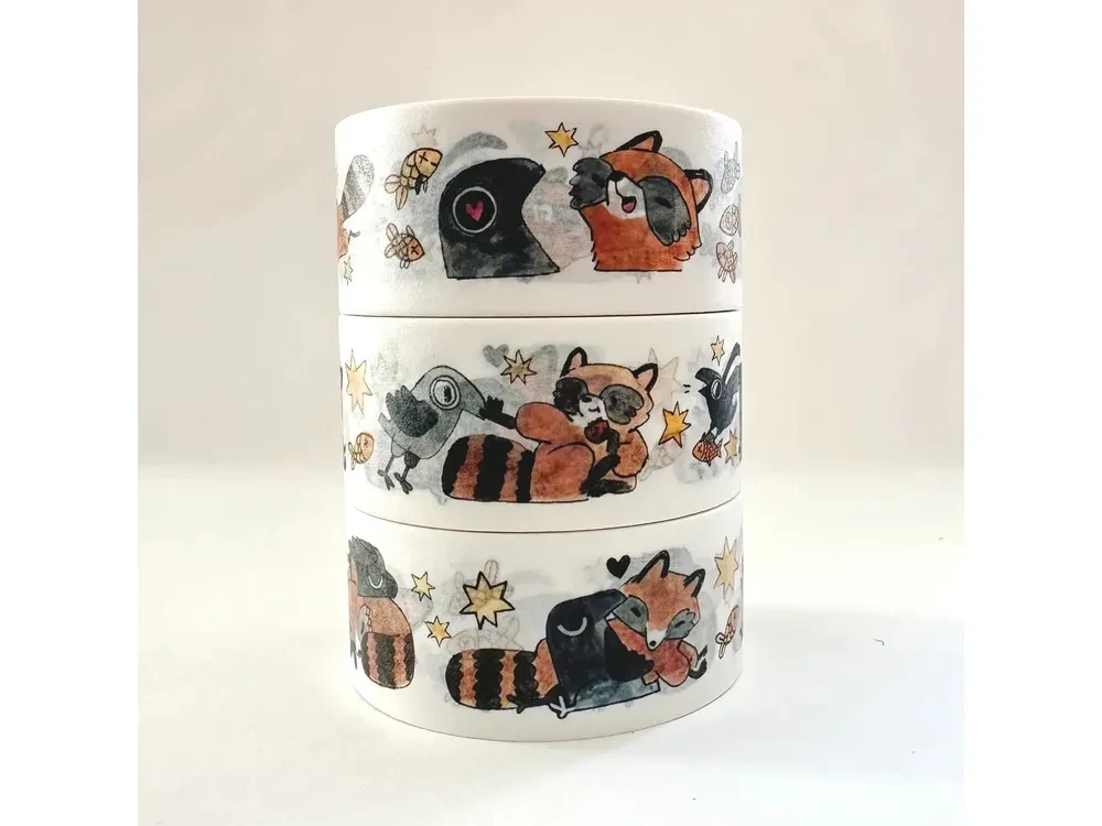 Shelley Couvillion - Washi Tape - Raccoons and Crows