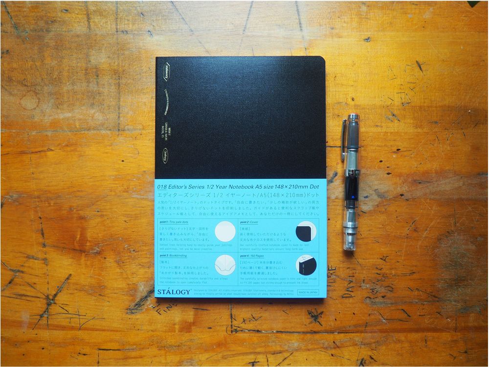 Stalogy 1/2 Year Notebook - A5 - Black - Dot