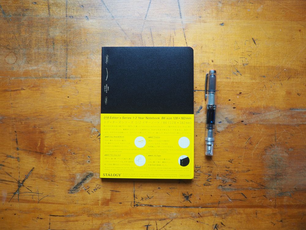 Stalogy 1/2 Year Notebook - B6 - Black - Graph