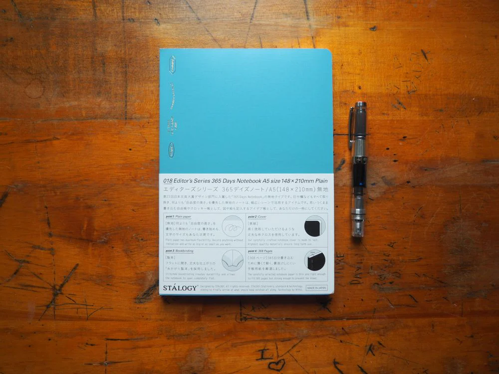 Stalogy 365 Days Notebook - A5 - Blue - Plain