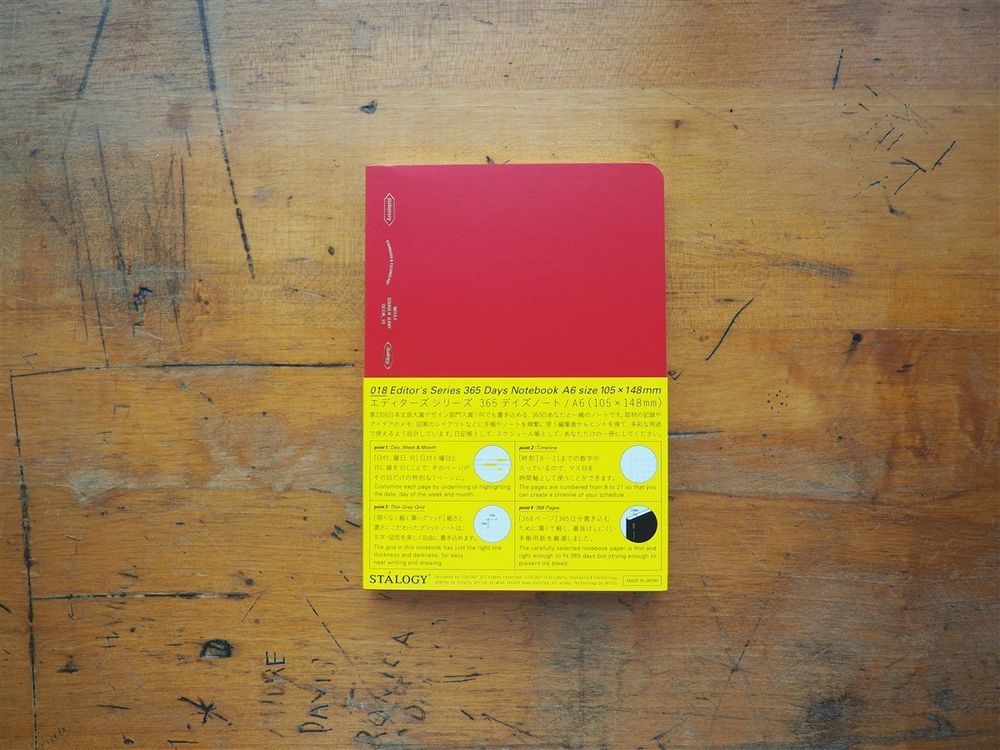 Stalogy 365 Days Notebook - A6 - Red - Graph