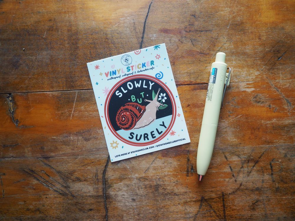 Stay Home Club - Vinyl Sticker - Slowly But Surely (Snail)