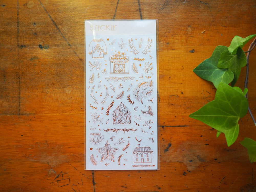 STICKII - Sticker Sheet - Golden Winter Decor