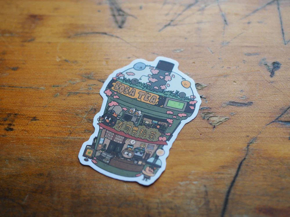 Sushiboiiiyy - Vinyl Sticker - Boba Tea