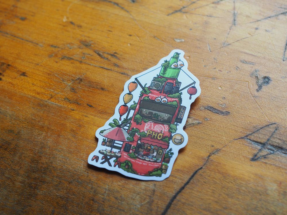 Sushiboiiiyy - Vinyl Sticker - Sriracha Bottle Pho Store