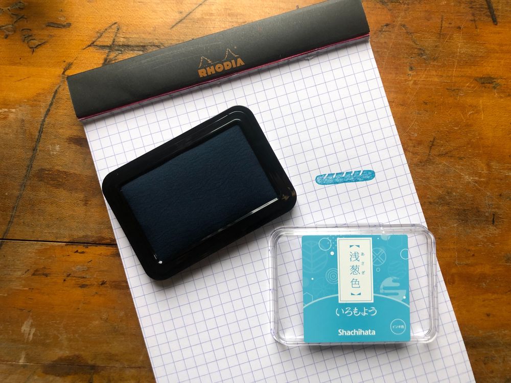 Shachihata - Stamp Pad (1.75 x 2.5") - (HAC-1-TQ) - Turquoise - Image 2