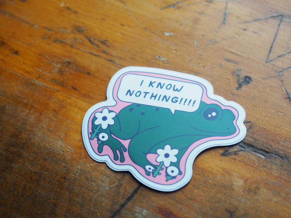Tender Ghost - Vinyl Sticker - I Know Nothing Frog