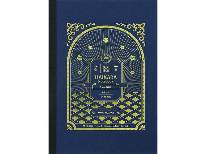 Teranishi Taisho Roman - Notebook - A5 Dark Blue Grid