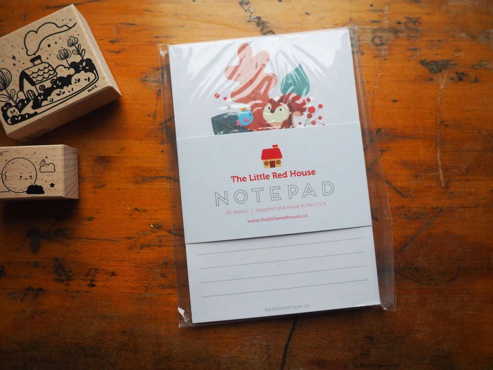 The Little Red House - Notepad - Squirrel and Bird (Ruled)