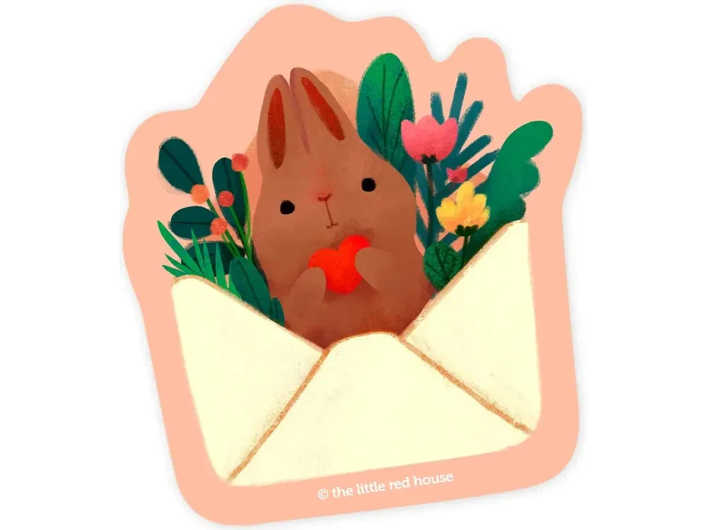 The Little Red House - Vinyl Sticker - Brown Bunny Mail