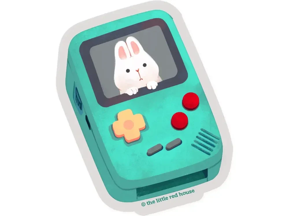 The Little Red House - Vinyl Sticker - Bunny Game Boy