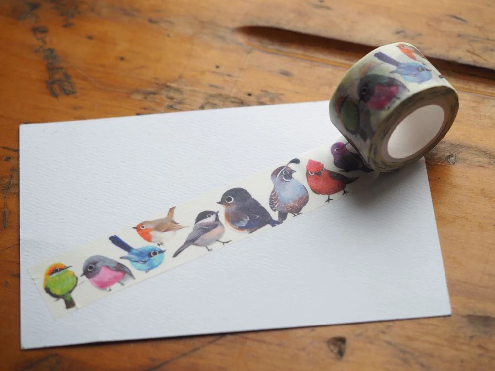 The Little Red House - Wide Washi Tape - Birdies