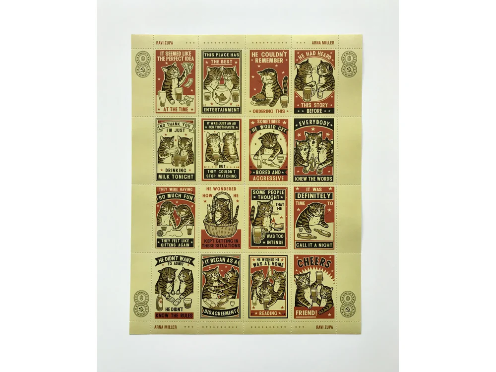 The Portland Stamp Company - Lick & Stick Stamps - Drunk Cats - Image 2