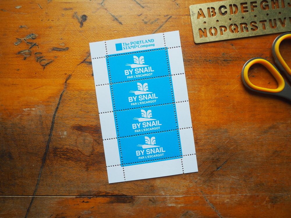 The Portland Stamp Company - Lick & Stick Stamps - By Snail - Black & Blue (2-pack) - Image 2