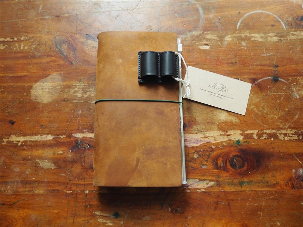 The Superior Labor - Leather Clip 2-Pen Holder - Black - Image 3