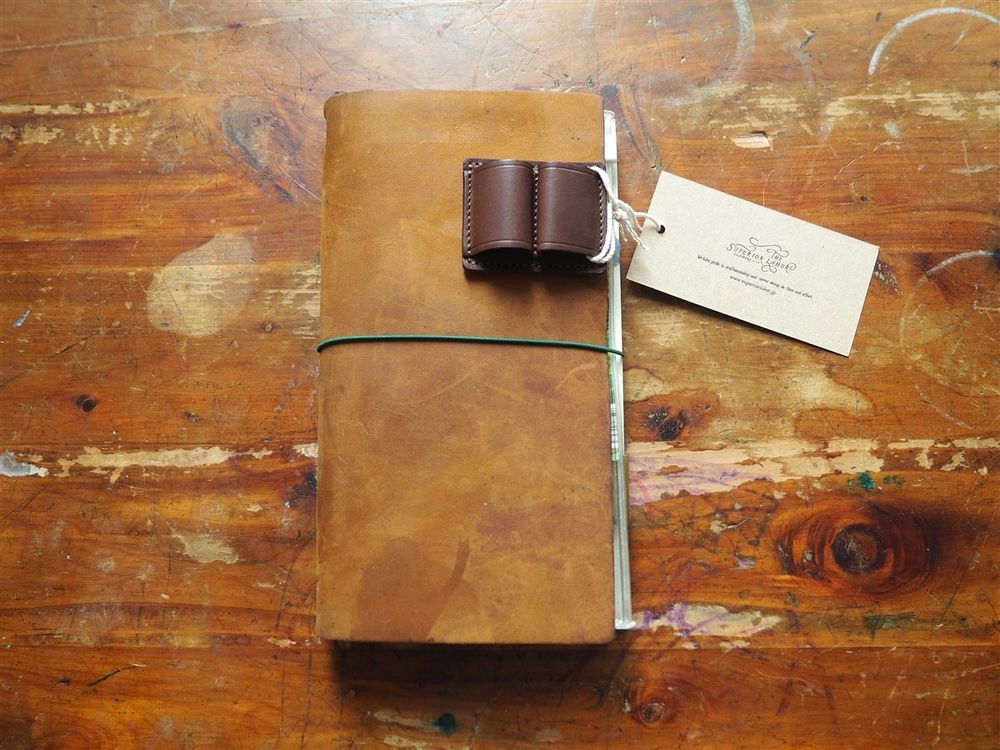 The Superior Labor - Leather Clip 2-Pen Holder - Dark Brown - Image 3