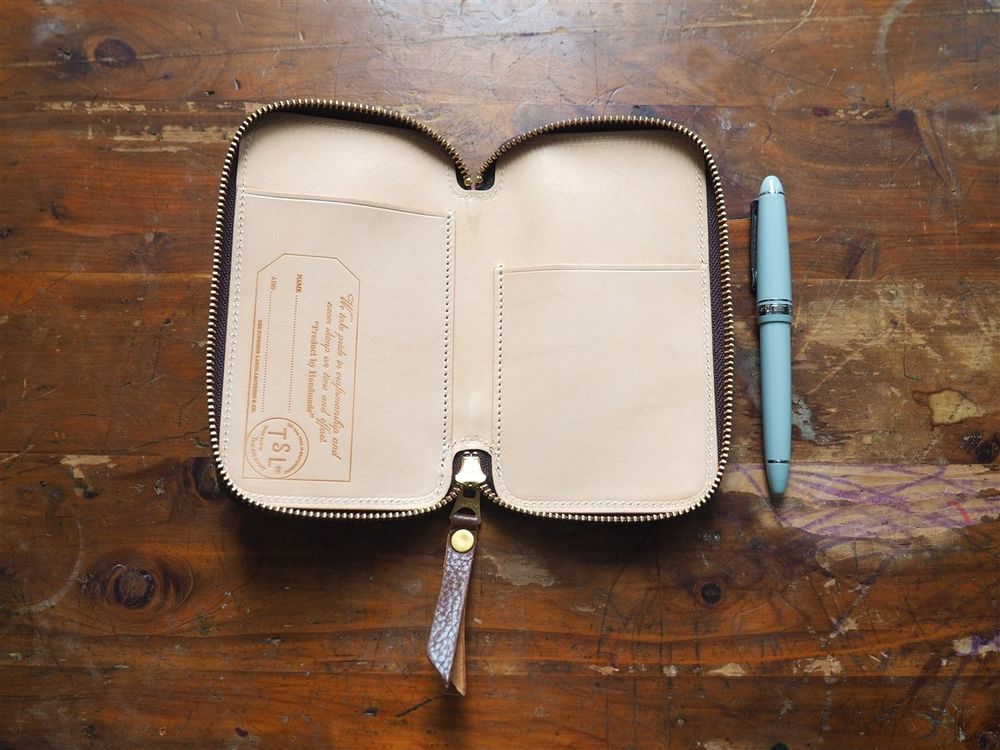 The Superior Labor - Leather Pen Zip Case - Brown - Image 3