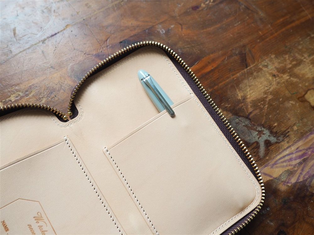 The Superior Labor - Leather Pen Zip Case - Brown - Image 4