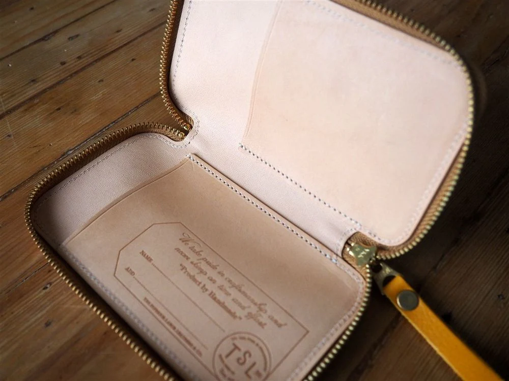 The Superior Labor - Leather Pen Zip Case - Yellow - Image 3