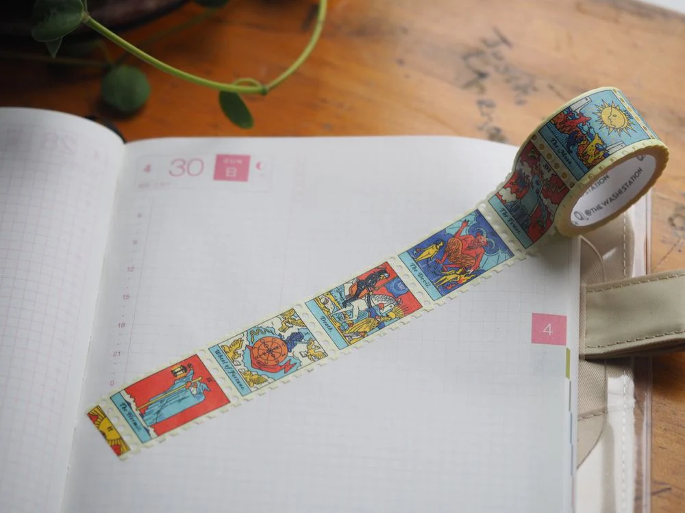 The Washi Station - Known and Unknown I Stamp Washi (The Fool, The Empress, The Lovers, The Hermit, The Wheel of Fortune, Death, The Devil, The Tower, The Moon & The World)
