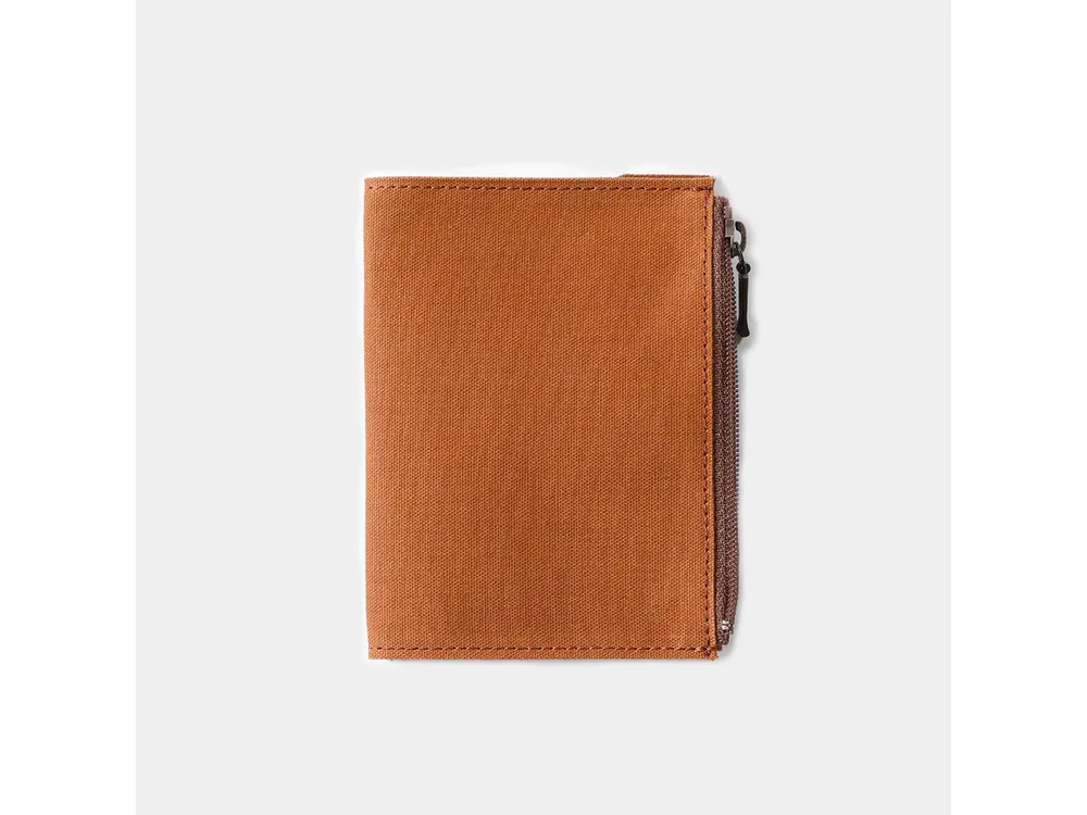 Traveler's Factory Passport Size - Cotton Zipper Case - Brown
