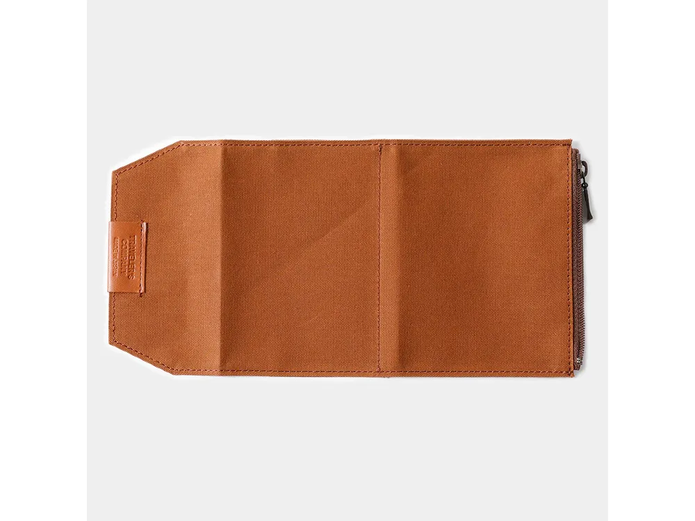 Traveler's Factory Passport Size - Cotton Zipper Case - Brown - Image 2