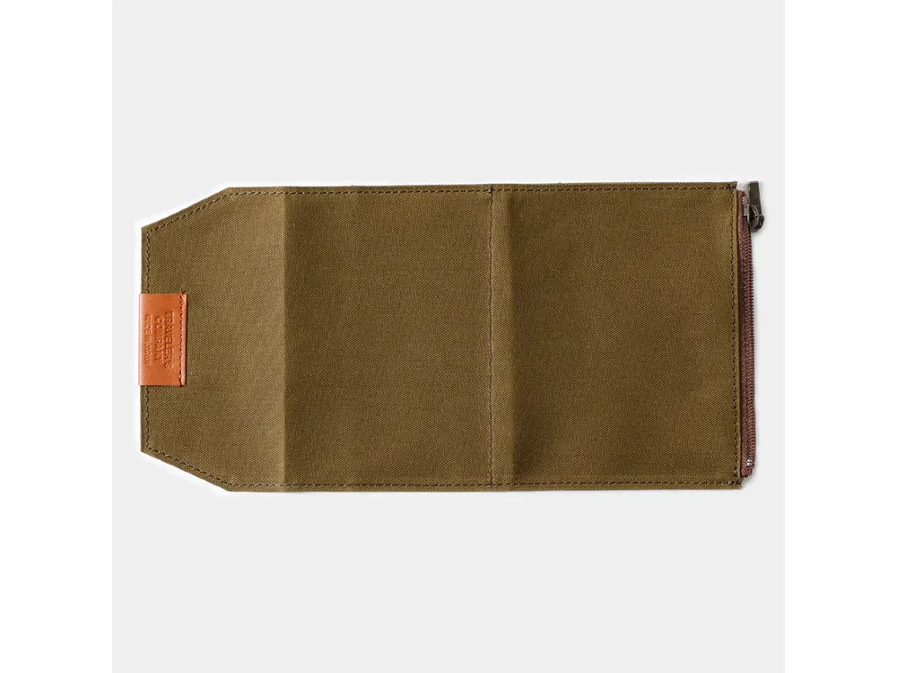 Traveler's Factory Passport Size - Cotton Zipper Case - Olive - Image 2